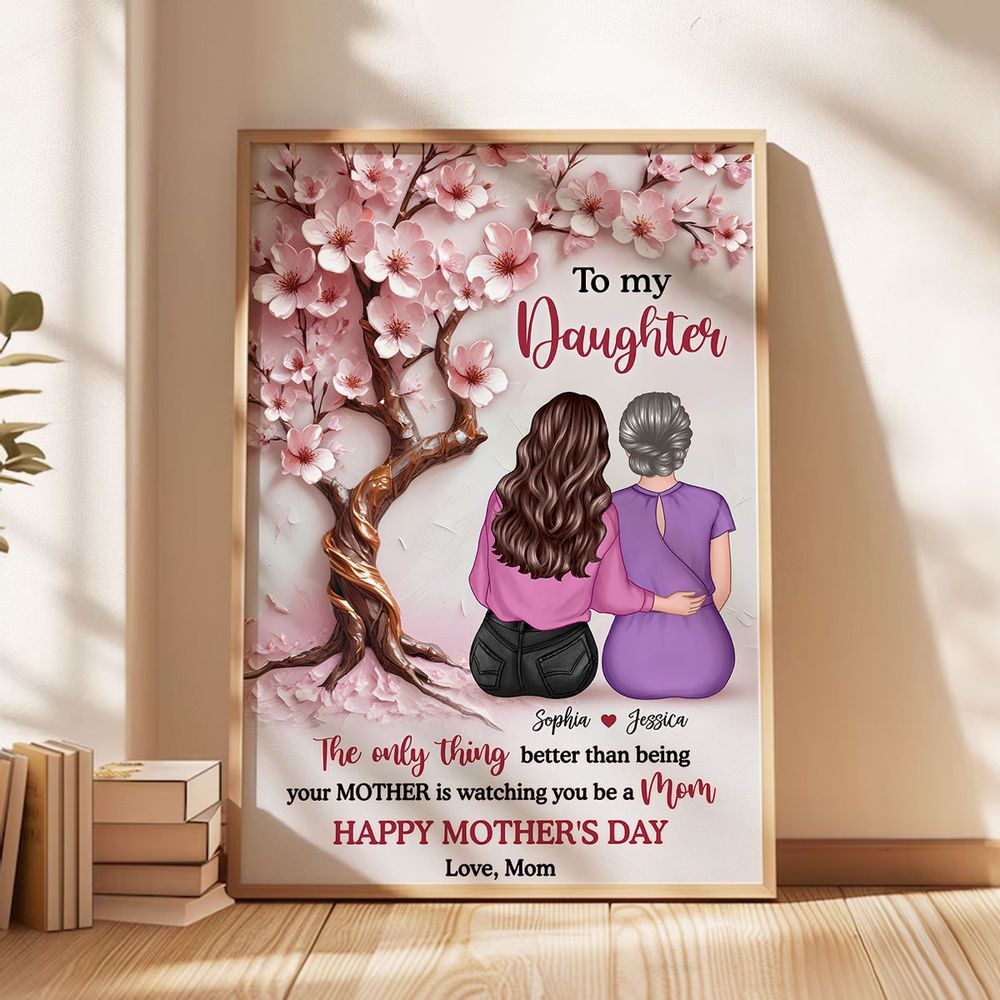 Personalized Canvas for Daughter: 'Watching You Be a Mom' Mother's Day Gift