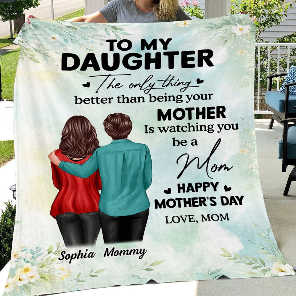 Personalized Mother's Day Blanket for Daughter: 'Watching You Be a Mom'