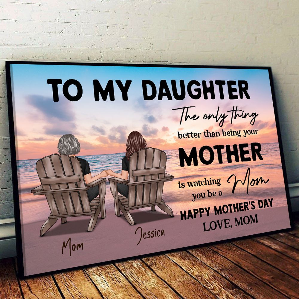 Personalized Canvas Gift for Daughter - "Watching You Be a Mom" Mother's Day