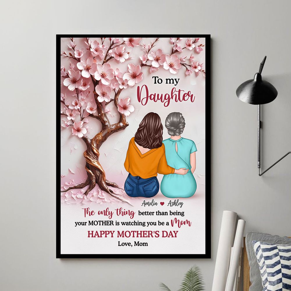 Personalized Canvas for Daughter: 'Watching You Be a Mom' Mother's Day Gift