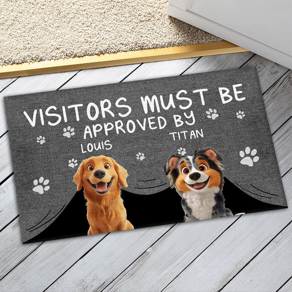 Approved By Dog Cartoon - Personalized Custom Doormat