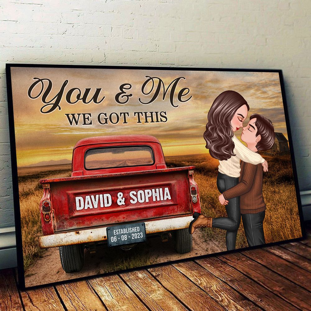 Personalized 'God Knew My Heart Needed You' Couple Anniversary Canvas / Poster