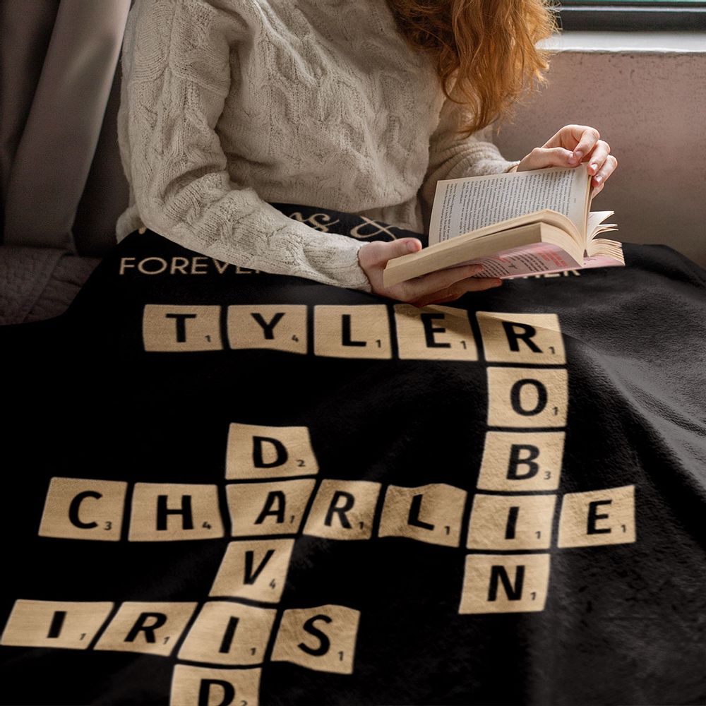 Personalized Siblings Crossword Blanket - Gift for Brothers & Sisters