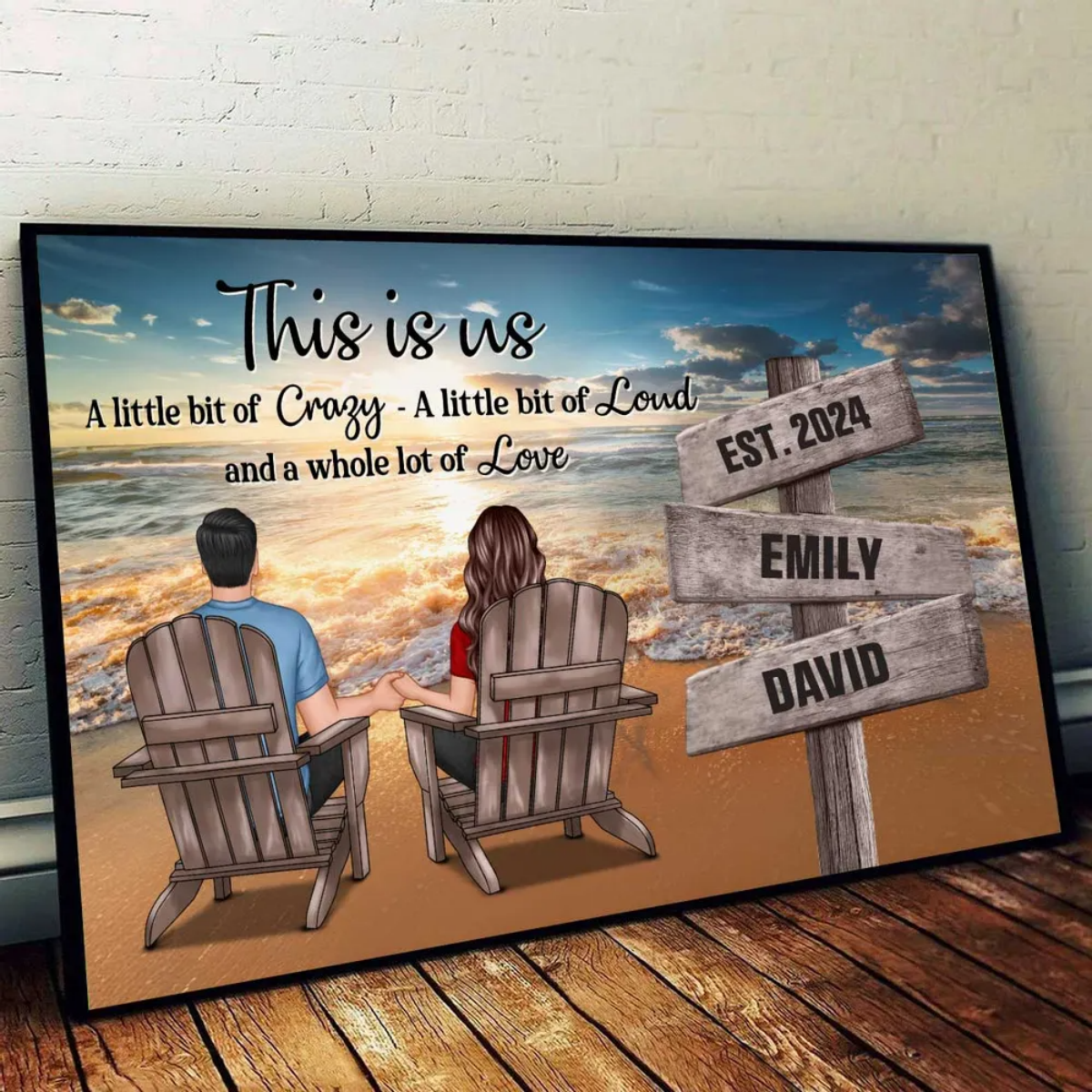 Heartfelt Personalized Couple Canvas / Poster - This is Us Beach Sunset Keepsake
