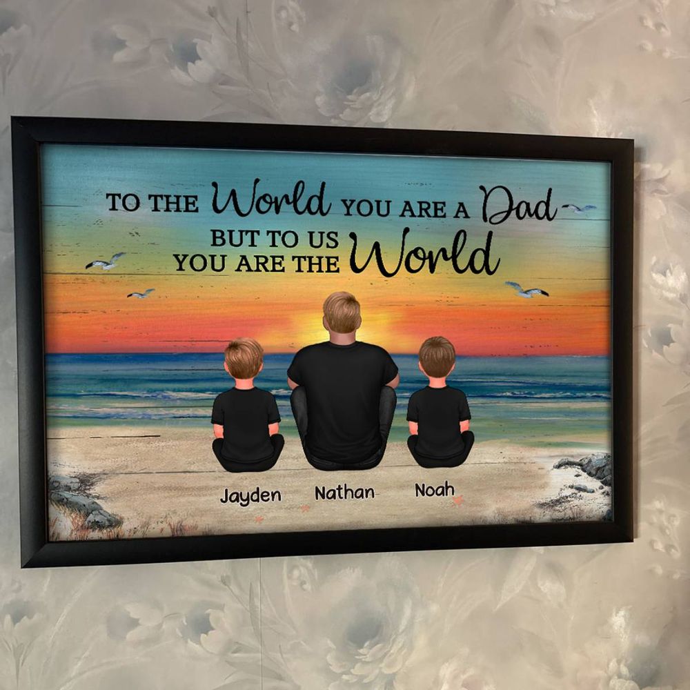 Personalized 'To The World You Are The World' Dad & Family Canvas Gift