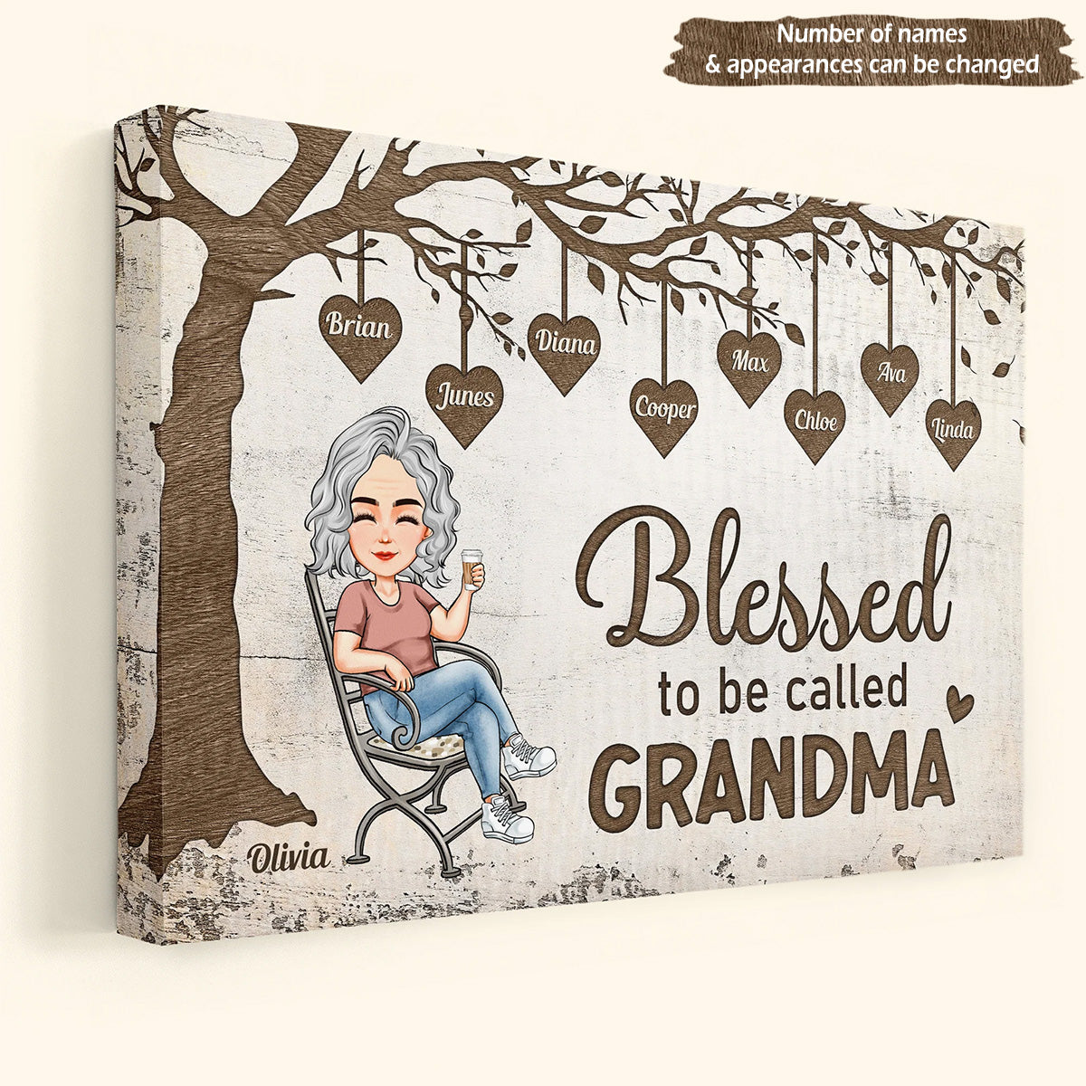 Personalized "Blessed to be Called Nana" Canvas / Poster Wall Art for Grandma