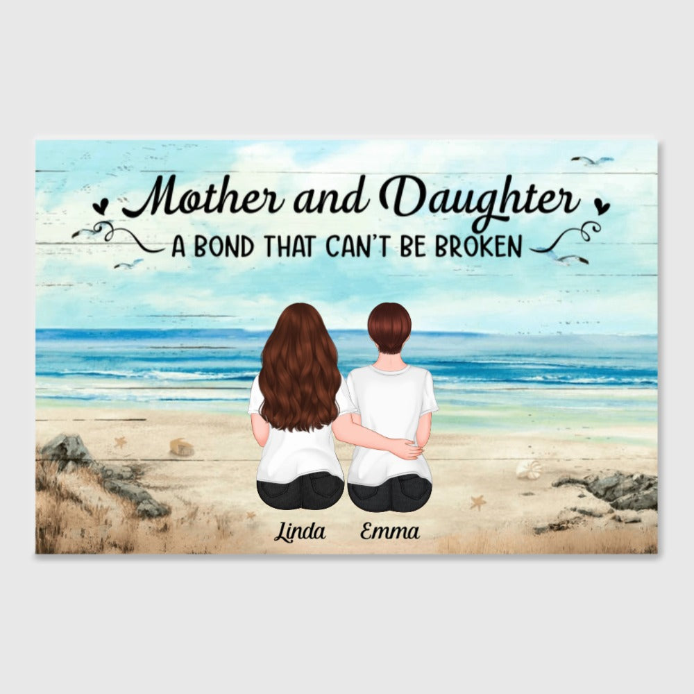 Heartfelt Custom Mother Daughter Canvas - "Bond That Can't Be Broken"
