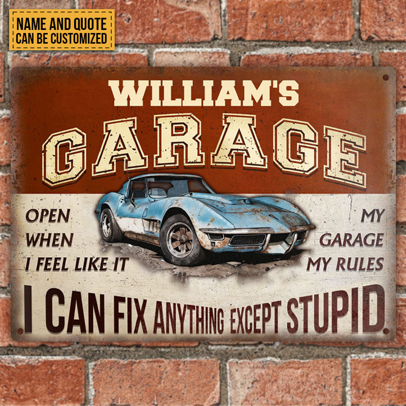What Happened In The Garage Stays In The Garage - Personalized Custom Classic Metal Signs