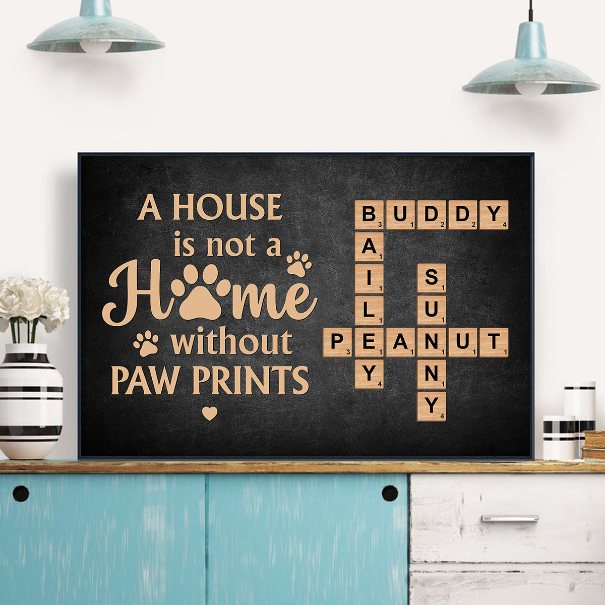 A House Is Not A Home Without Paw Prints - Personalized Custom Pet Lover’s Poster / Canvas