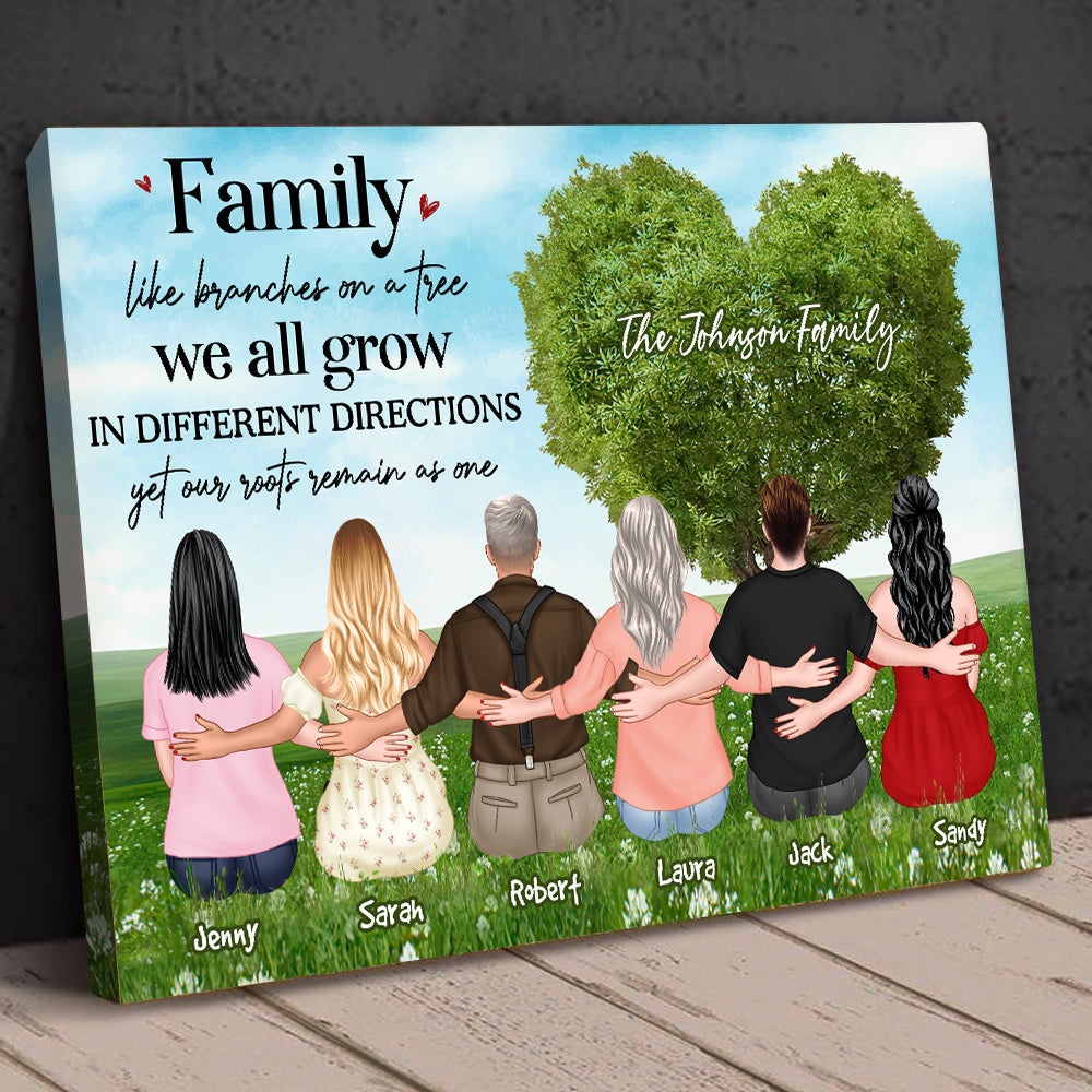 Family Like Branches On A Tree, Gift For Family, Personalized Poster, Family Sitting Poster, Anniversary Gift - Poster & Canvas - GoDuckee