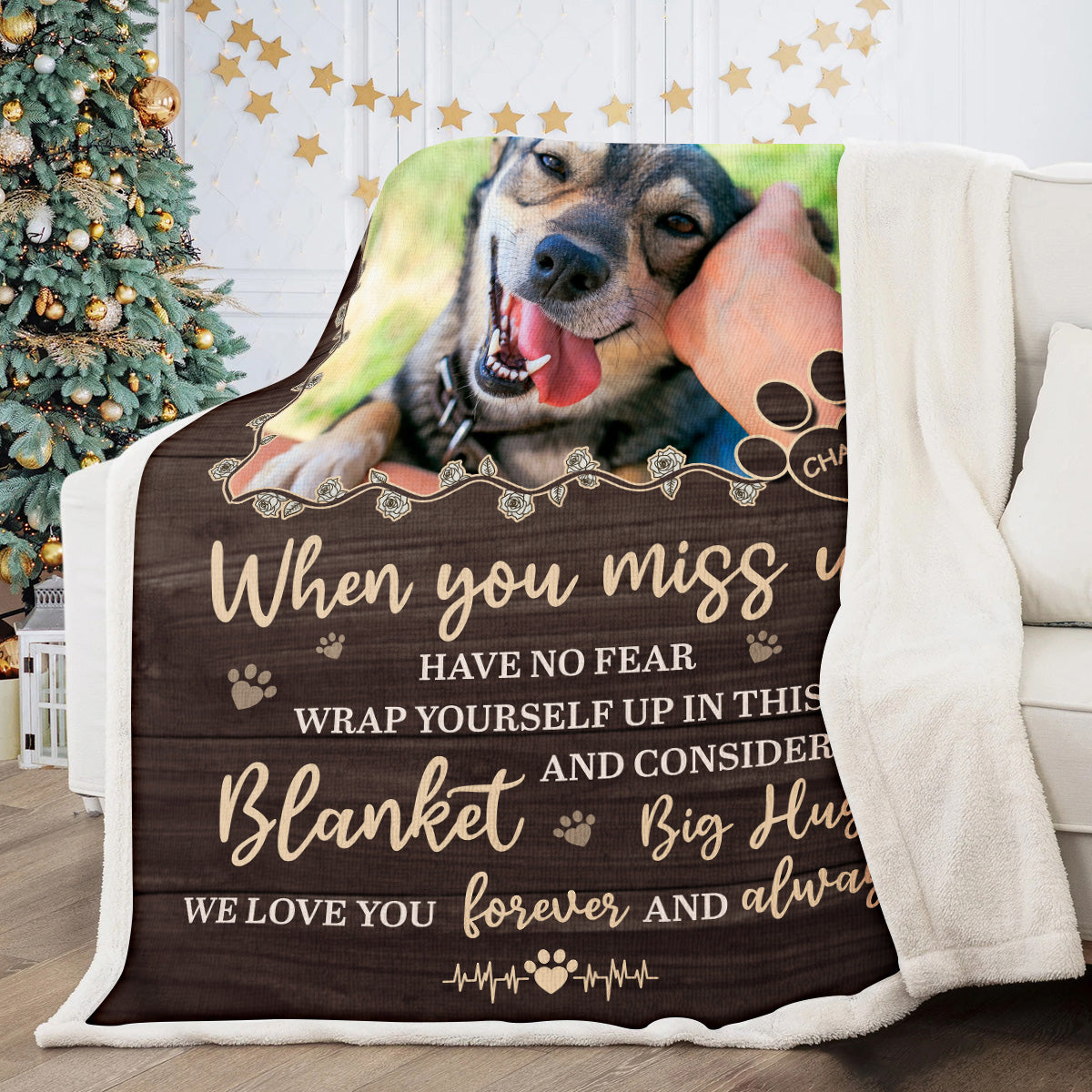 I LOVE YOU Forever AND Always - Personalized Photo Blanket - Gift For Pet Lovers