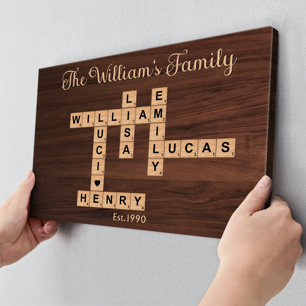 “The Family Ties” Crossword - Personalized Customized Canvas/ Poster