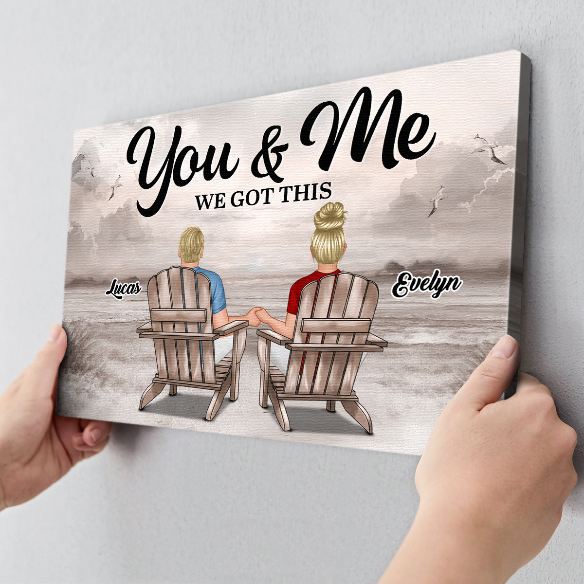 Personalized 'You & Me WE GOT THIS' Couple Beach Canvas - Heartfelt Anniversary Gift