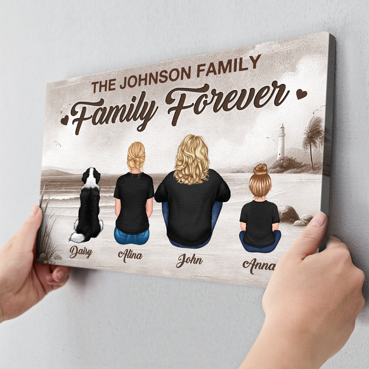 Personalized 'Family Forever' Canvas Wall Art - Custom Home Decor Gift