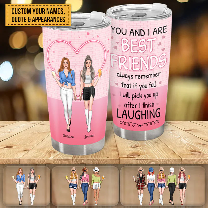 Personalized Sisters Tumbler - Funny 'Fat Thighs Stick Together' Gift