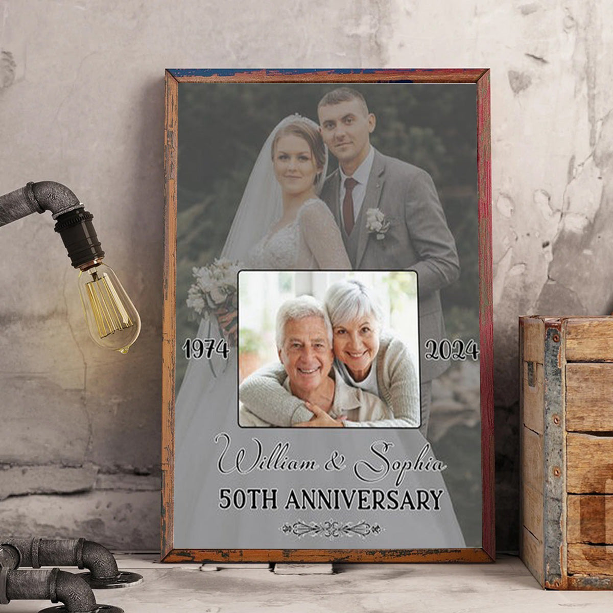 Custom 50th Anniversary Photo Canvas for Couples - Timeless Love Keepsake