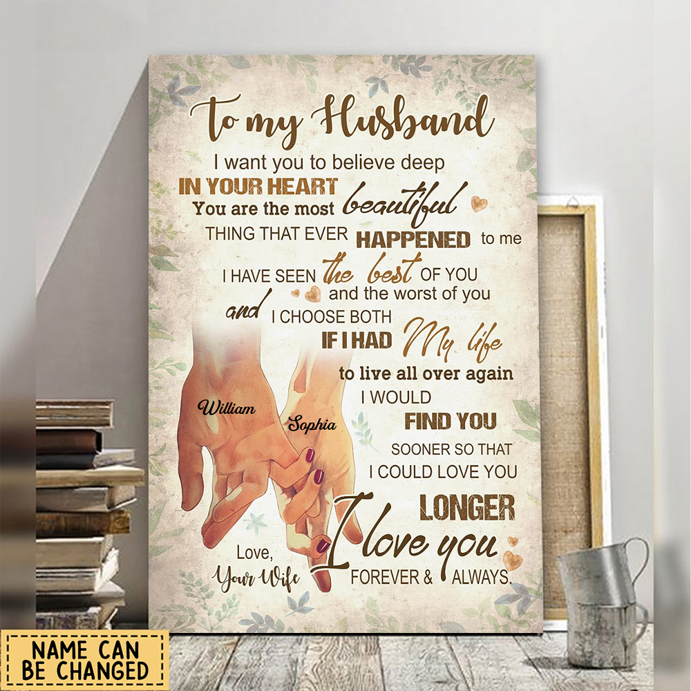Heartfelt Personalized Husband Canvas: 'I Love You Forever & Always' Gift