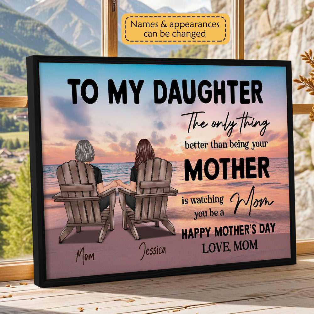 Personalized Canvas Gift for Daughter - "Watching You Be a Mom" Mother's Day