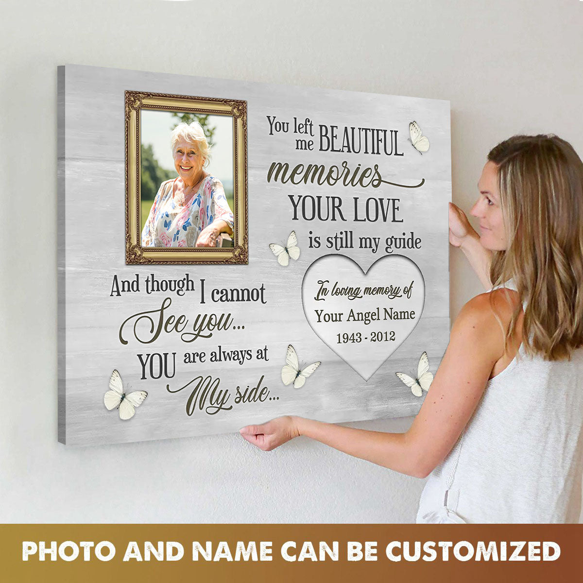 Heartfelt Personalized Memorial For Loved One Canvas for Loss - 'Heaven in Our Home'