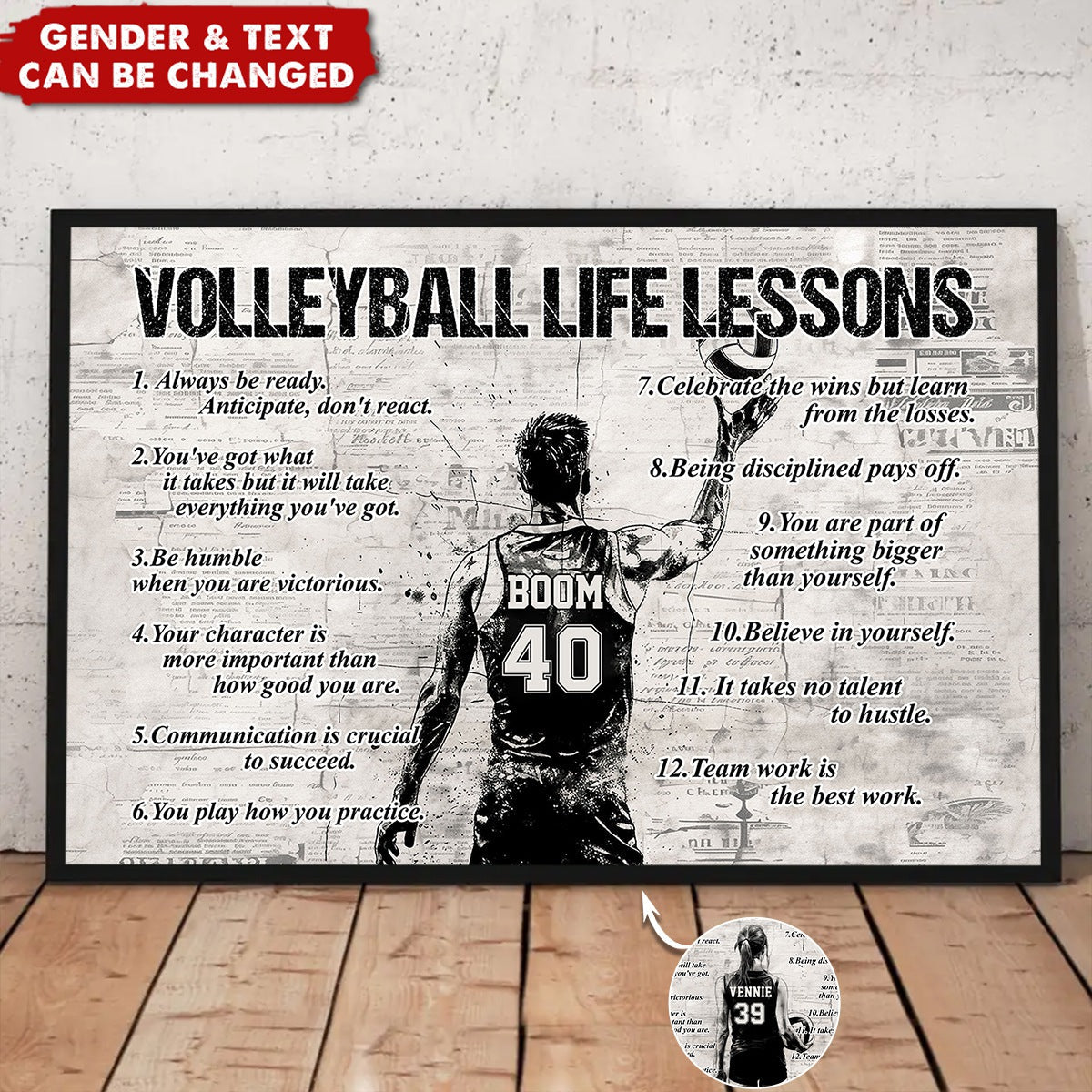 Volleyball Life Lessons - Personalized Custom Poster / Canvas