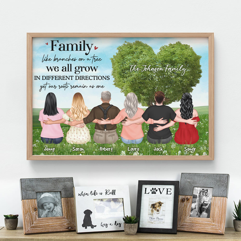 Family Like Branches On A Tree, Gift For Family, Personalized Poster, Family Sitting Poster, Anniversary Gift - Poster & Canvas - GoDuckee