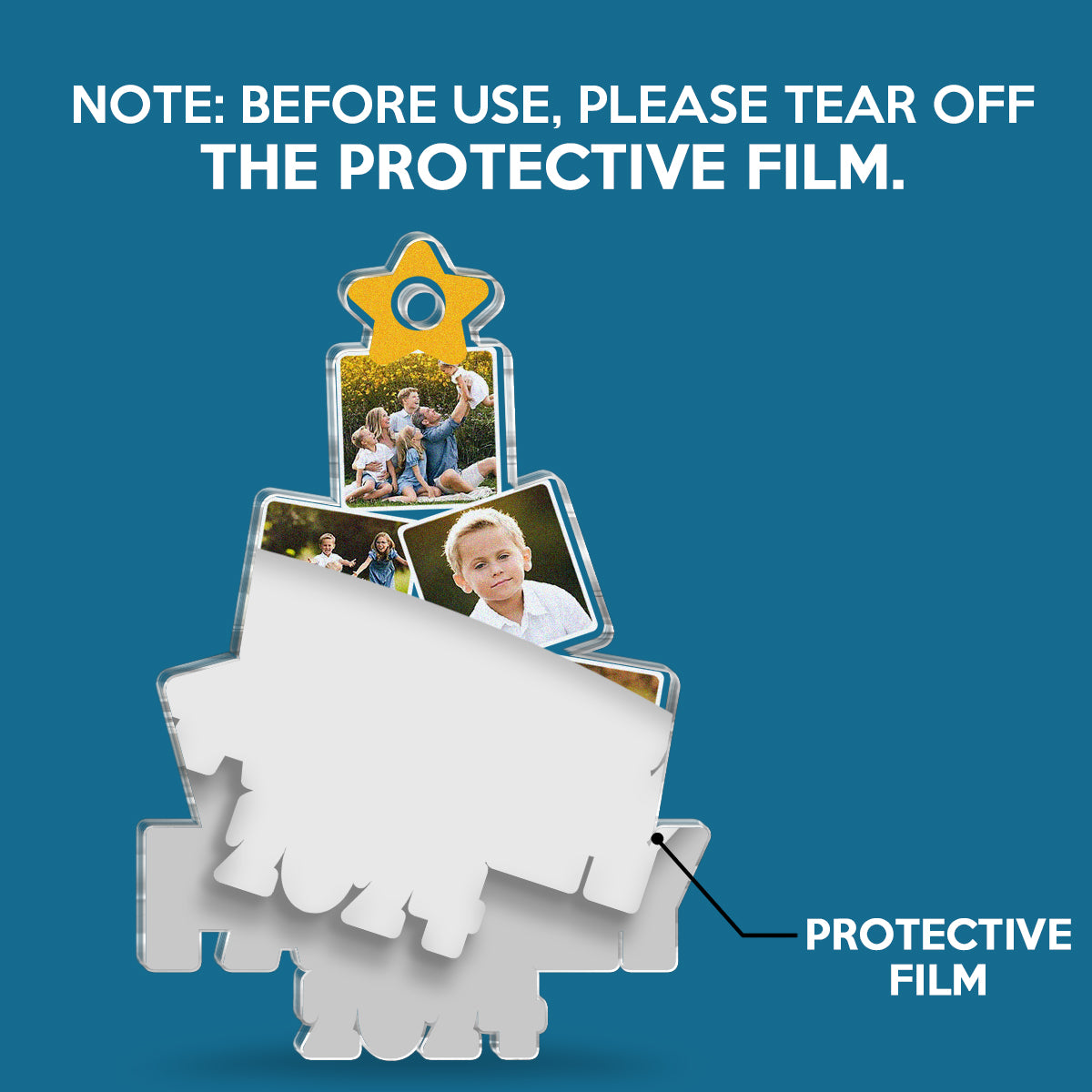 Custom Photo Family & Friends Ornament - 'FAMILY Forever 2024' Christmas Gift