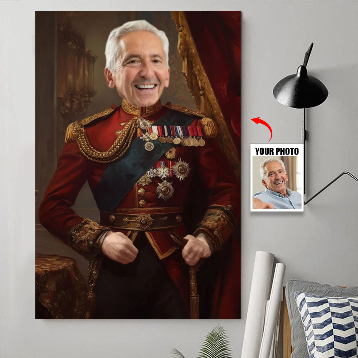 Custom Photo Royal Painting Style For Dad, Grandpa - Personalized Poster / Canvas