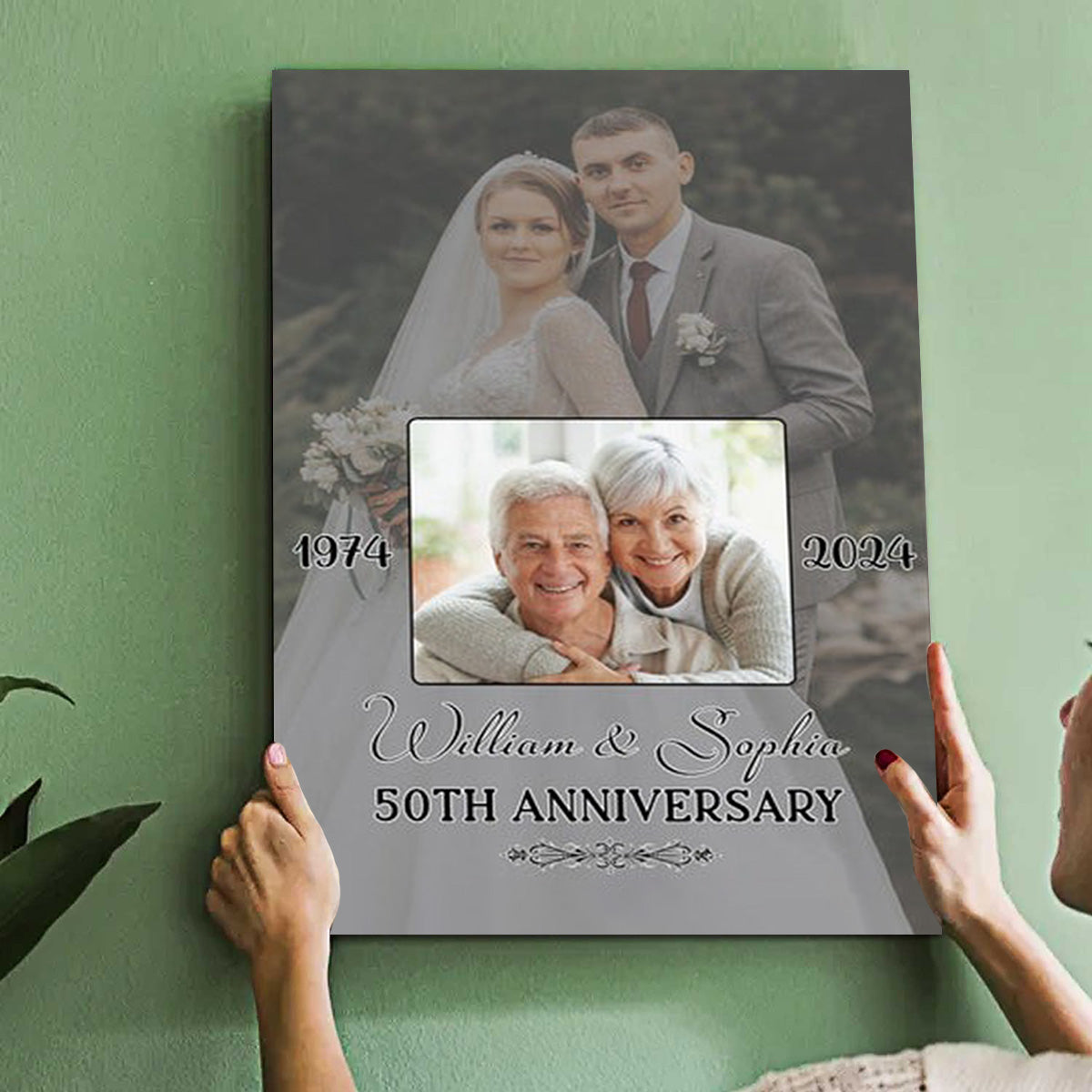 Custom 50th Anniversary Photo Canvas for Couples - Timeless Love Keepsake
