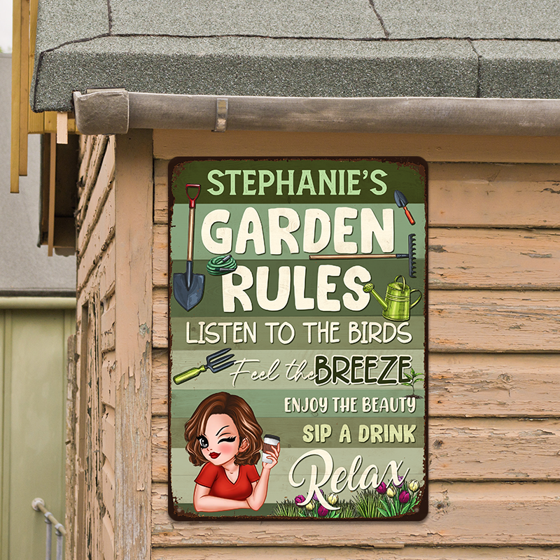 Garden Rules - Personalized Customized Metal Sign