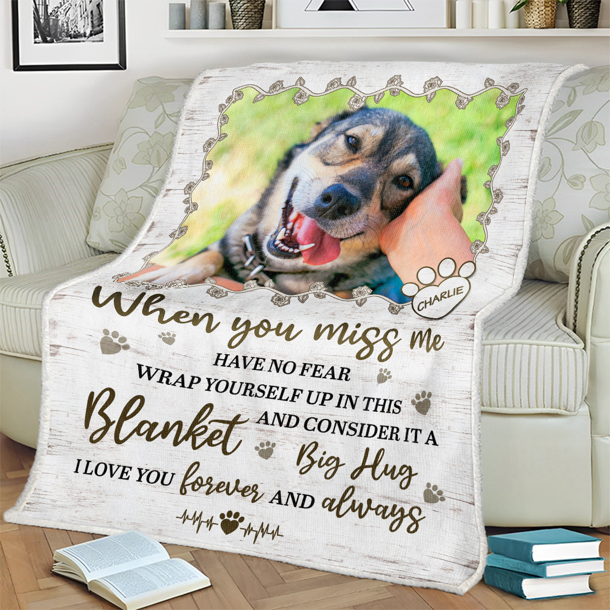 I LOVE YOU Forever AND Always - Personalized Photo Blanket - Gift For Pet Lovers