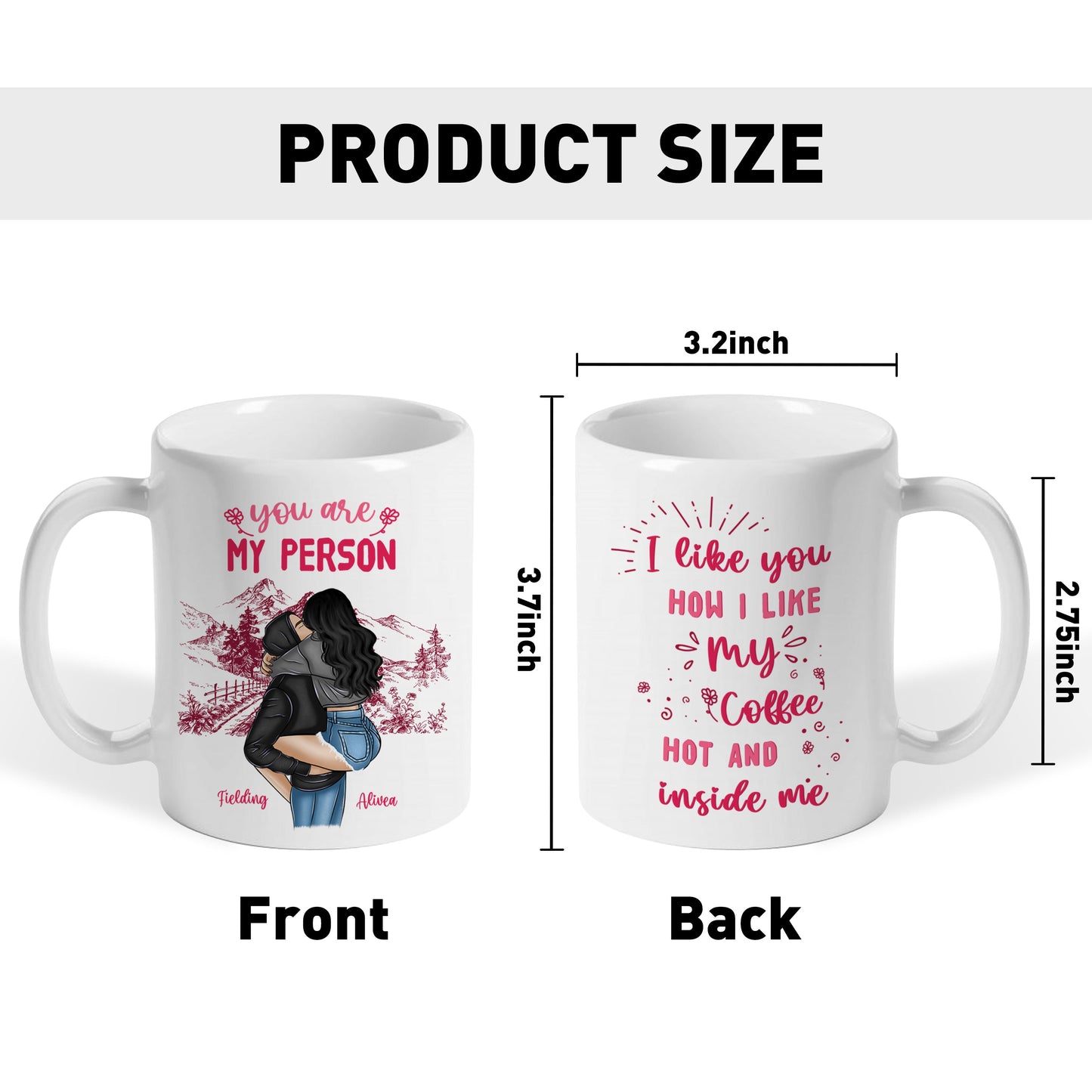 Personalized 'Hot & Inside Me' Coffee Mug - Funny Gift for Couples
