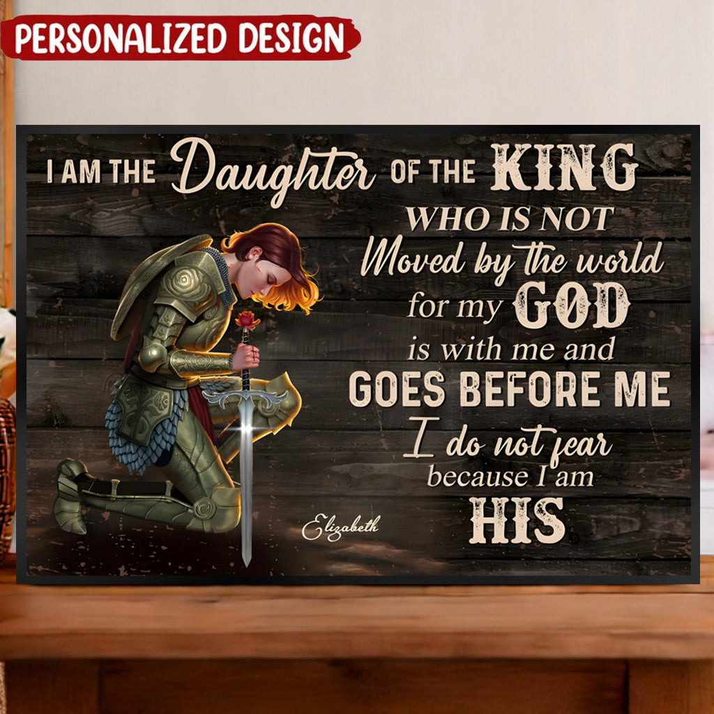 Personalized "Daughter of the King" Canvas - Empowering Faith Wall Art for Her.