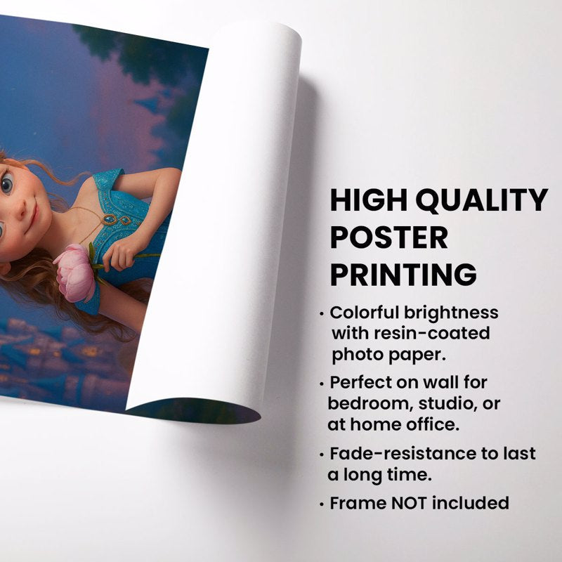 Blue Princess Custom Poster - Magical Birthday Gift for Daughter & Granddaughter