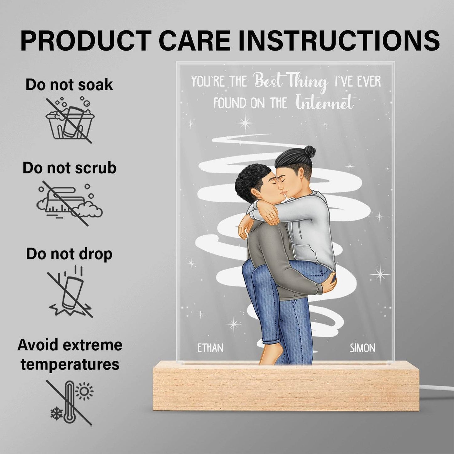 Personalized 'Best Thing I Found' LED Light for Couples | Romantic Gift