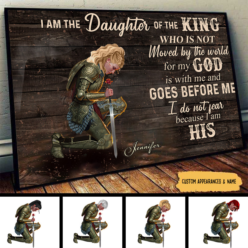 Personalized "Daughter of the King" Canvas - Empowering Faith Wall Art for Her.