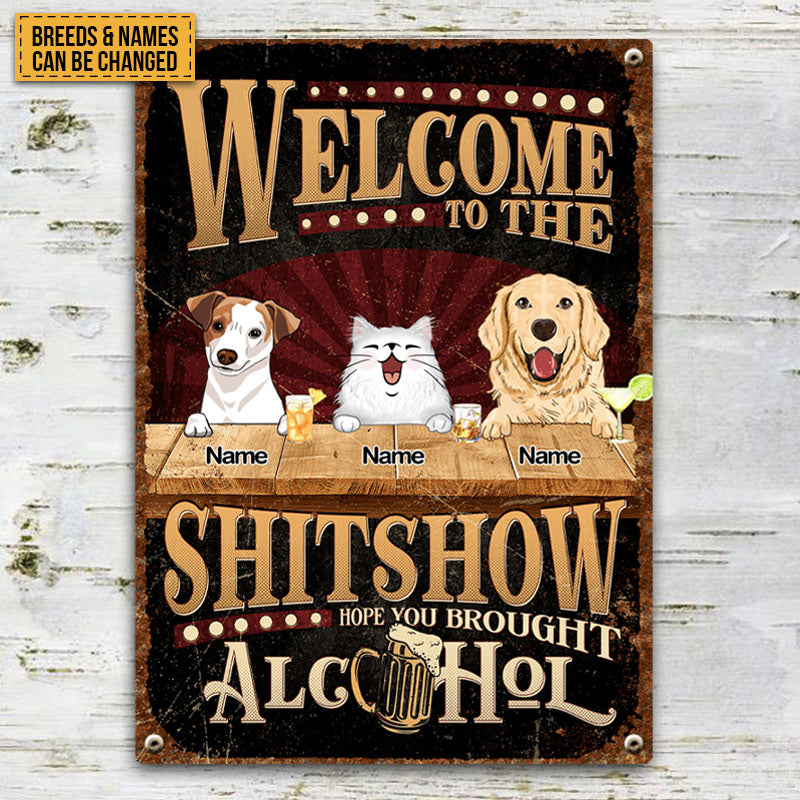 Custom Pet 'Welcome To The Shitshow' Metal Yard Sign for Pet Lovers