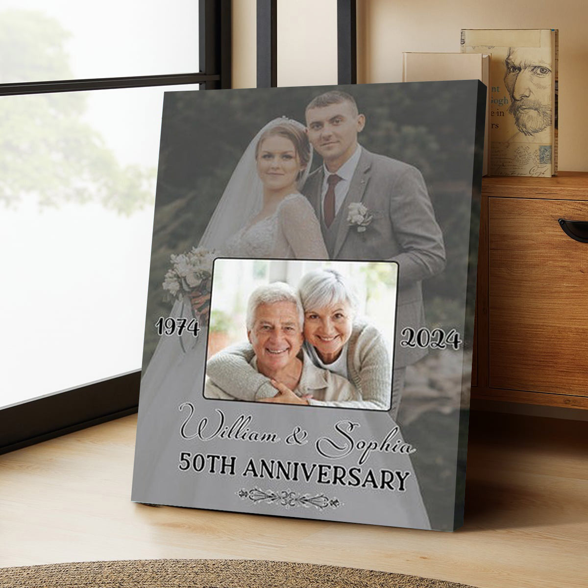 Custom 50th Anniversary Photo Canvas for Couples - Timeless Love Keepsake