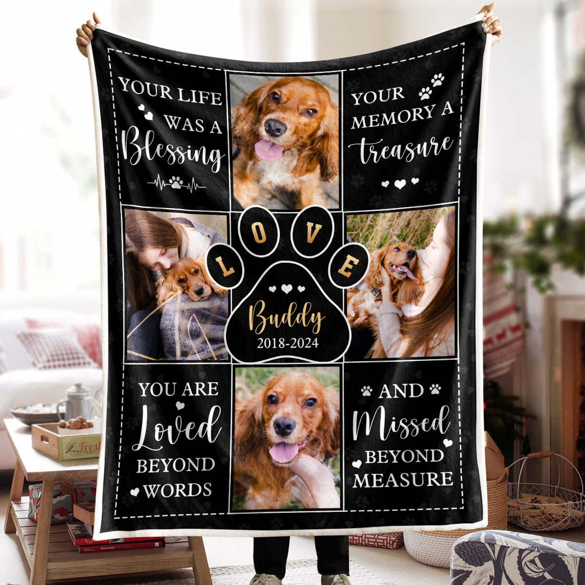 Custom Photo Your Life Was A Blessing - Personalized Photo Blanket