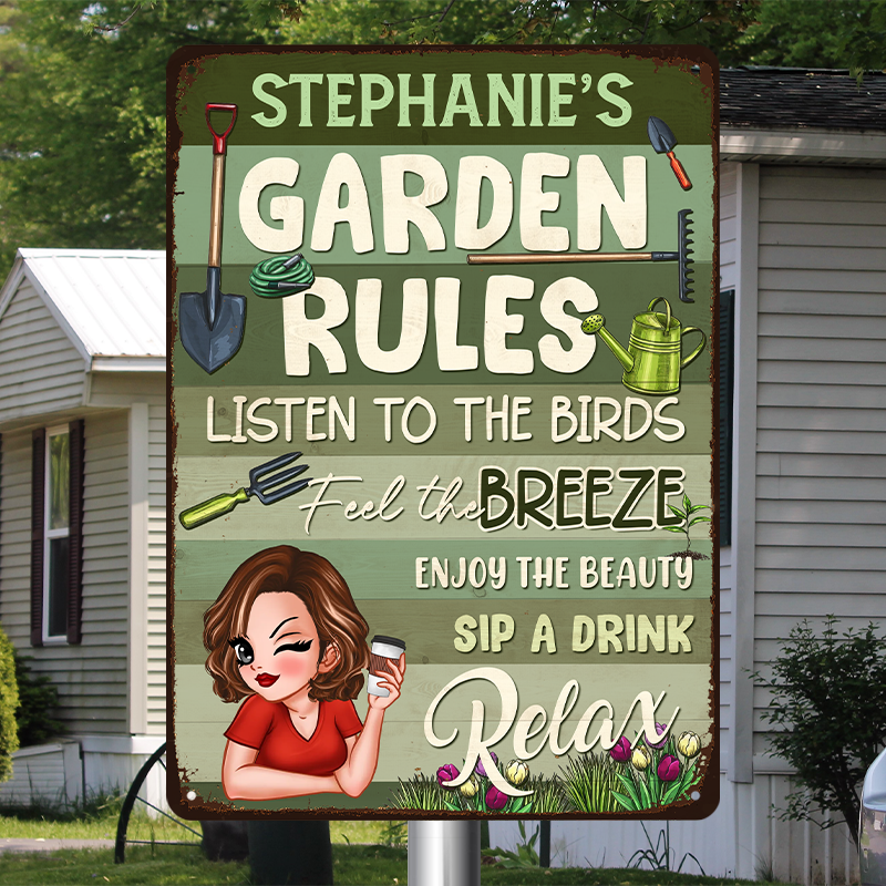 Garden Rules - Personalized Customized Metal Sign
