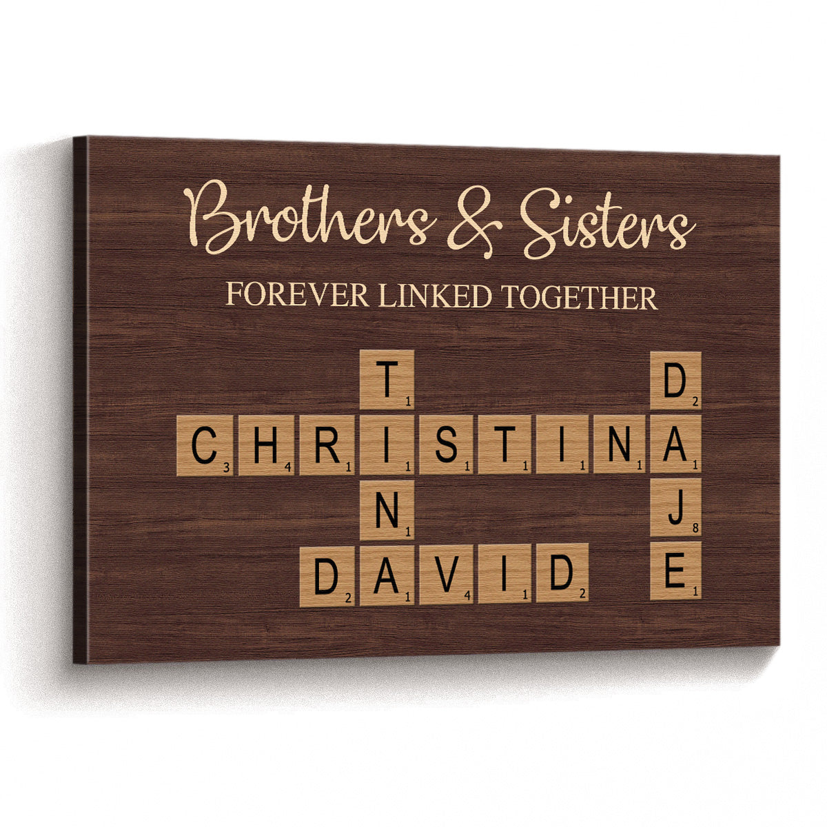 Forever Linked Together - Personalized Customized Sibling Canvas/poster