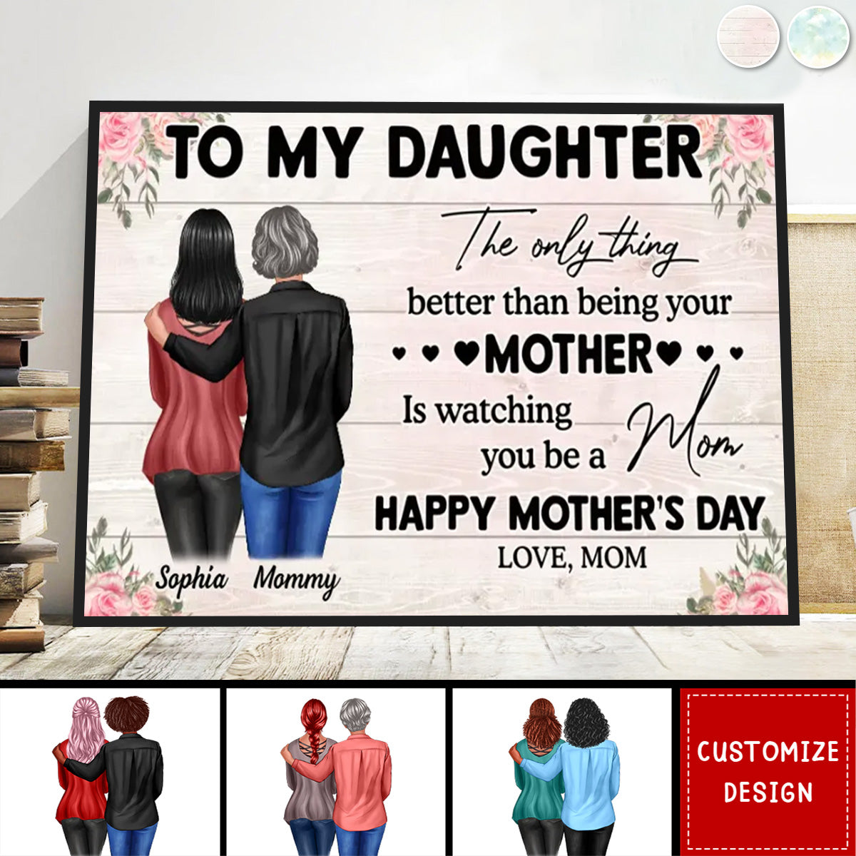 Personalized Daughter-in-Law Mother's Day Canvas: 'Watching You Be A Mom'
