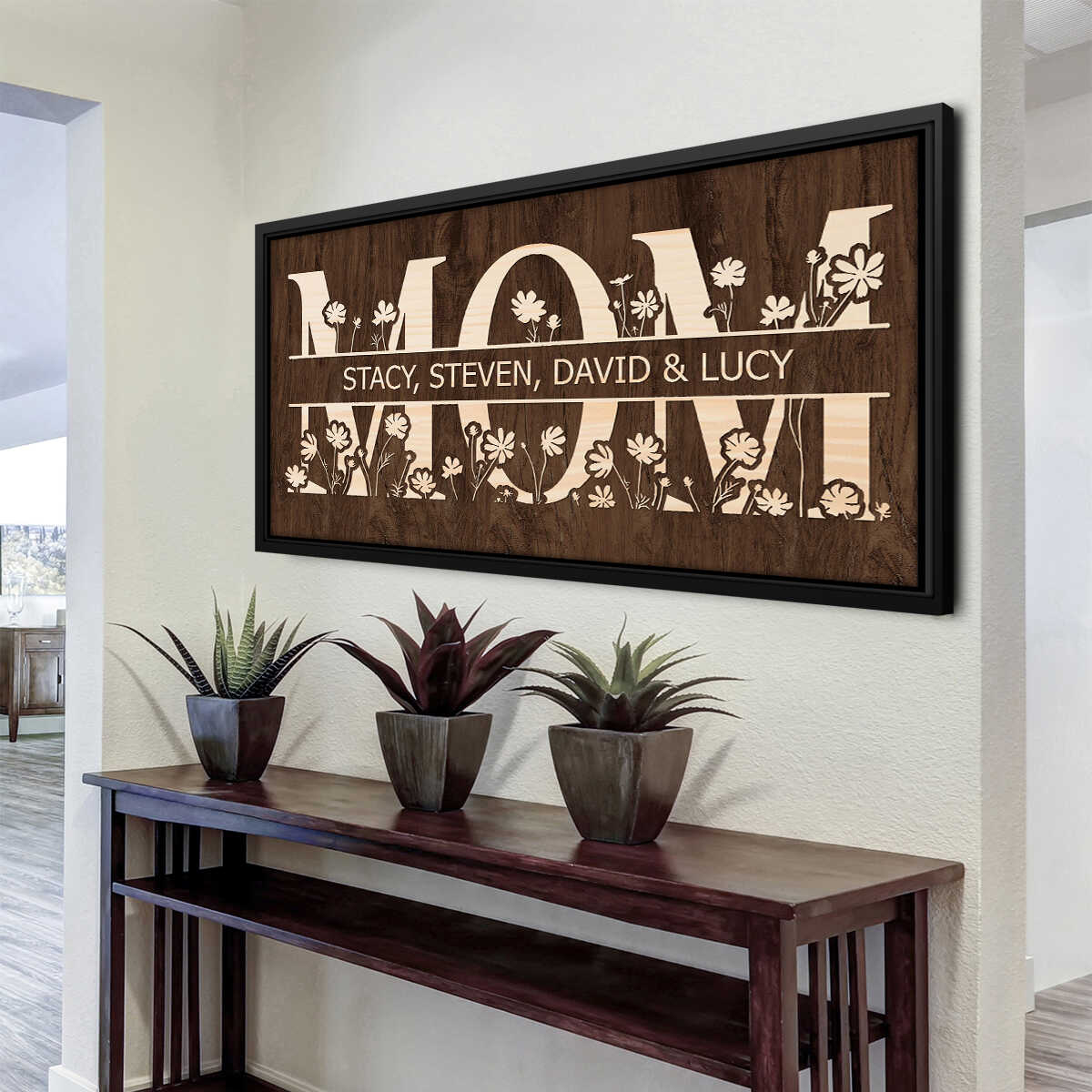 Personalized Mom Canvas Art with Kids' Names - Heartfelt Mother's Day Gift