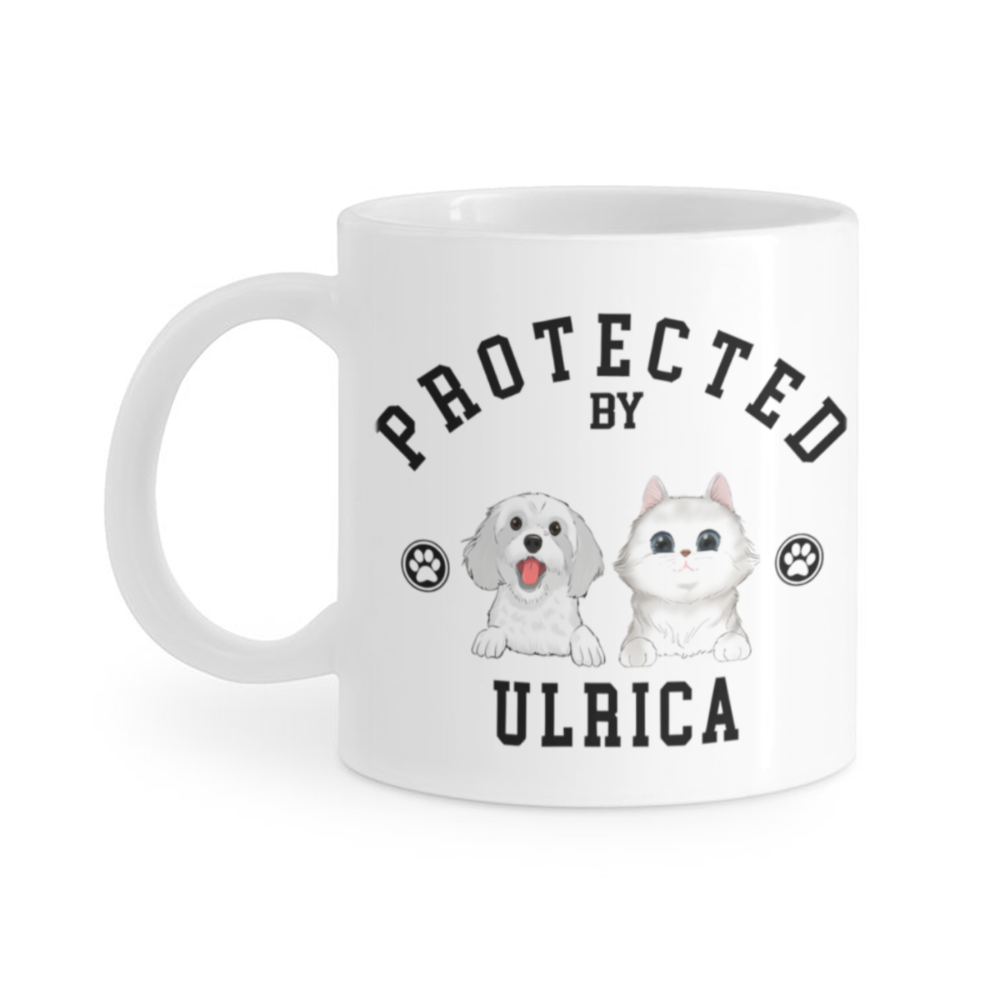 “Protected by” - Personalized Pet Breed Mug