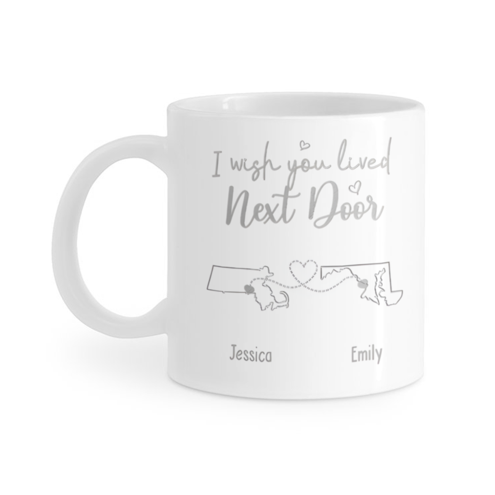 “Heartstrings Across States” - Personalized Mug for Long-Distance Connections