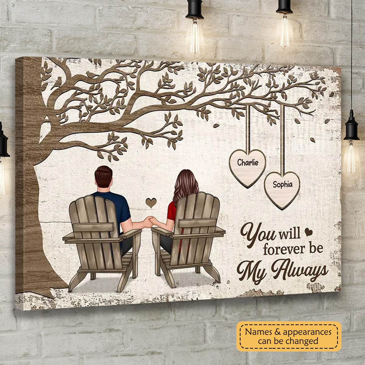 Personalized 'My Always' Couple Canvas - Heartfelt Anniversary Gift