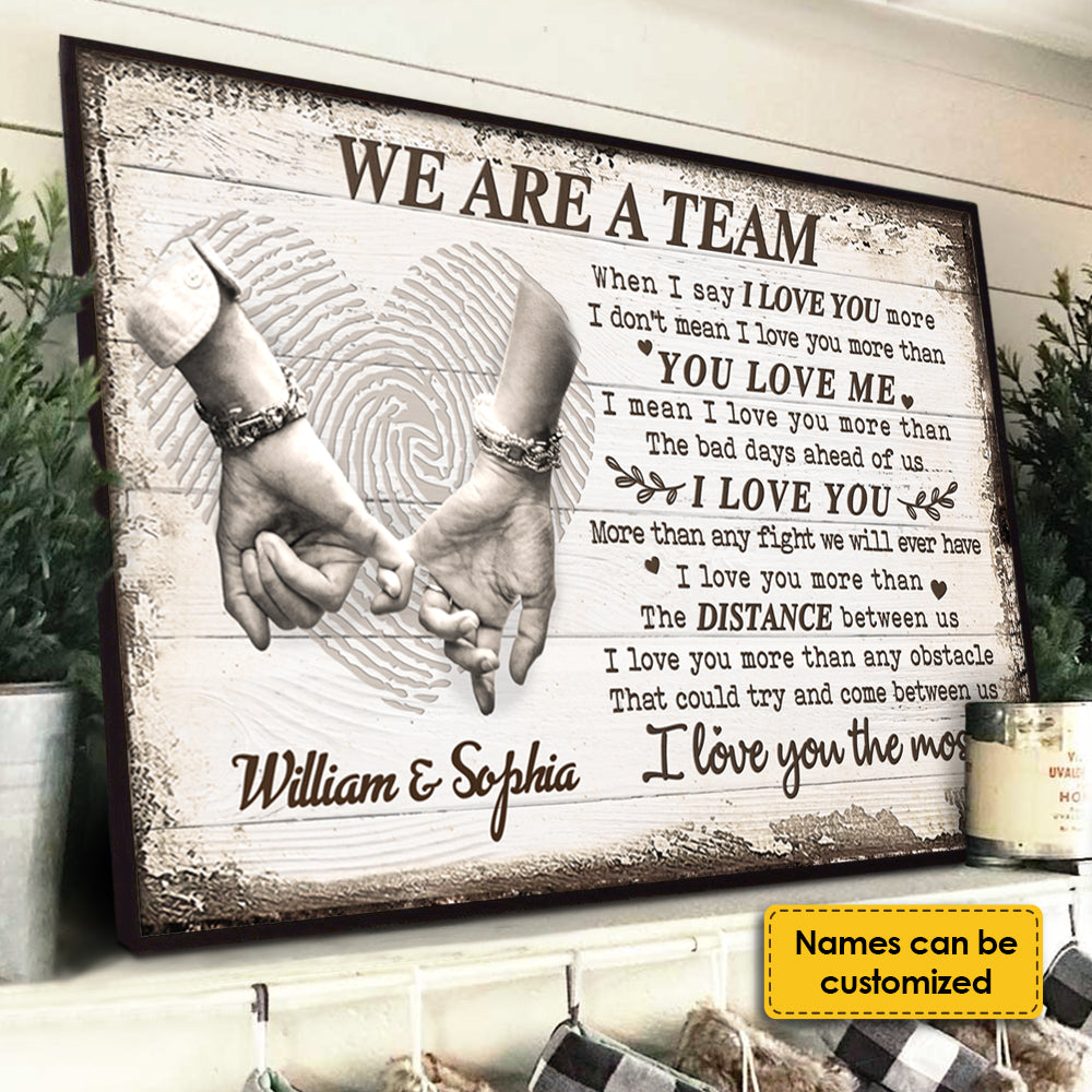 Personalized 'Love You More Than Any Fight' Couple Canvas Wall Art