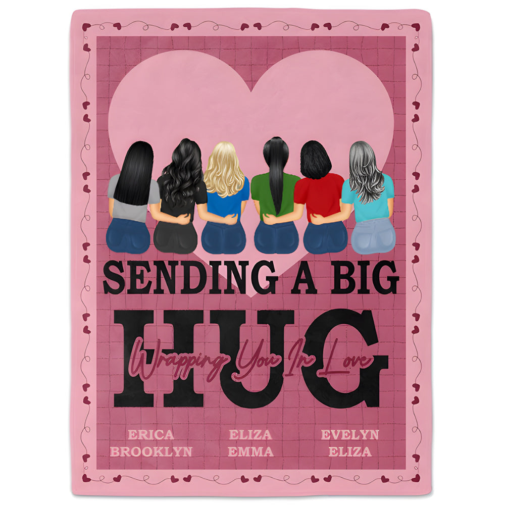 Personalized "Sending A Big Hug" Blanket for Best Friends & Sisters