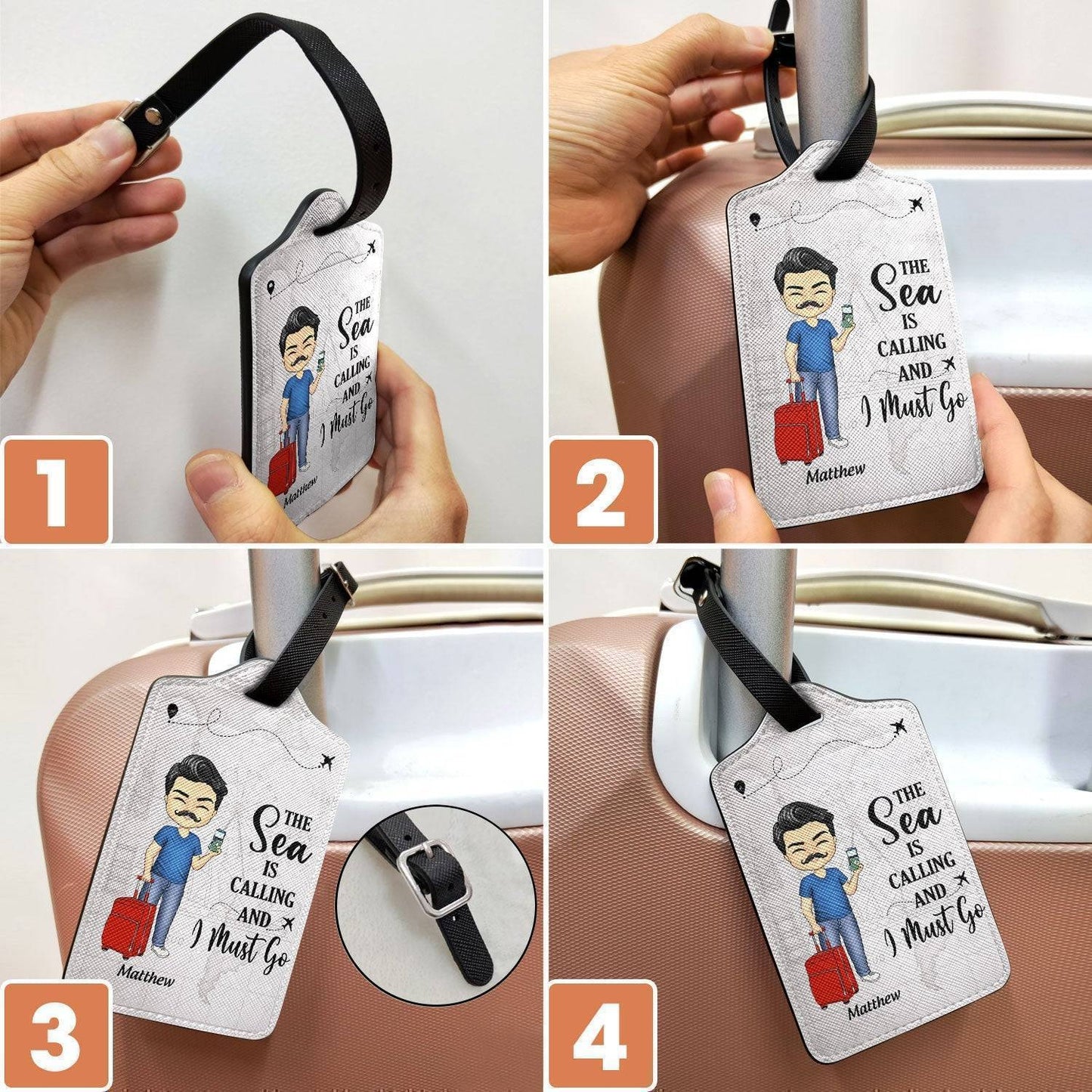 Custom "Travel Partners For Life" Luggage Tag Set for Couples - Anniversary Gift