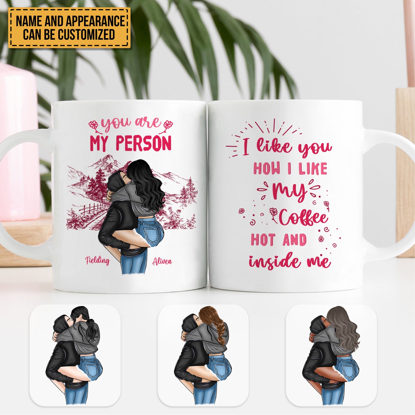 Personalized 'Hot & Inside Me' Coffee Mug - Funny Gift for Couples