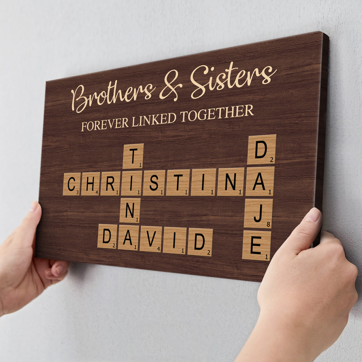 Forever Linked Together - Personalized Customized Sibling Canvas/poster
